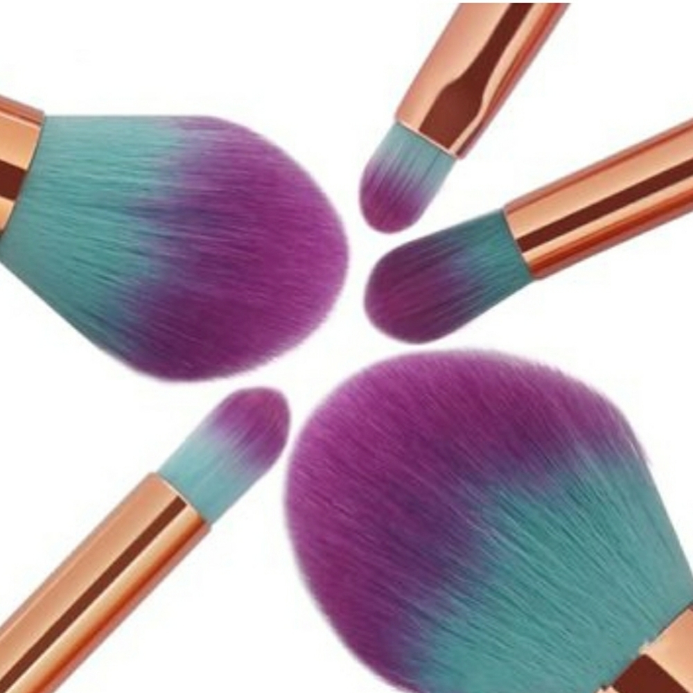 5 pc Unicorn Mermaid Makeup Brush Set - Picture 3 of 4